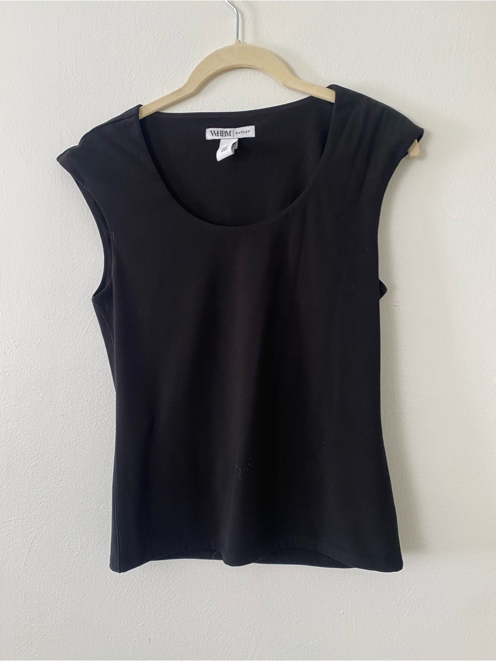 White House Black Market Black Cap Sleeve Scoop Neck Tank